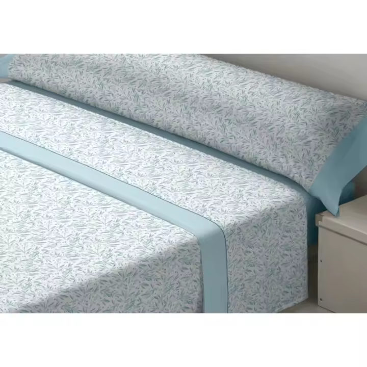 D'Or - Juego de Sábanas D'Or TILA Azul Cama de 160 Franela - 1
