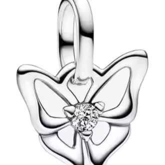 PANDORA ME  - Mini colgante de mariposa de plata de ley con circonitas, compatible con pulseras ME y Moments, Plata de ley, Circonita cúbica，Incluye Caja Original - 1