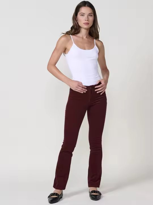 Koroshi - Pantalón micropana elástica mujer con efecto doble push up corte regular, 97% algodón y 3% elastano, tiro medio y cinco bolsillos - 1