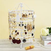 Soporte rotatorio para joyas de 4 niveles, gran capacidad para pulseras, colgantes y pendientes, de hierro, en blanco - details 1