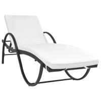 vidaXL Tumbona de jardín con cojín y mesita ratán sintético Marrón, Negro, Sillas de Exterior Ideal para jardín, playa, piscina, terraza Tumbona Piscina Tumbonas Playa Tumbonas Jardín Exterior - details 1