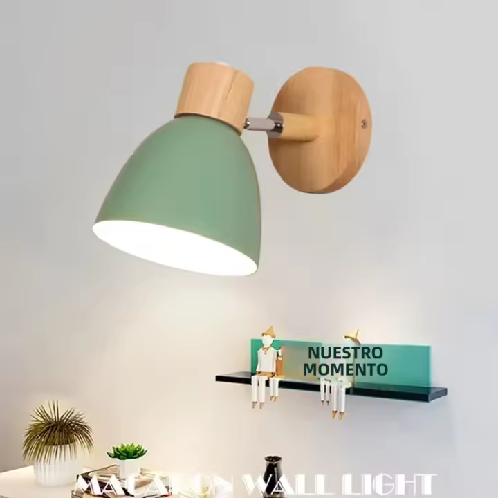 Wooden Nordic Modern Wall Lamp 6 Colours Rechargeable Lights Indoor Home Living Room Bedside E27 Lights Wall Sconce - 1