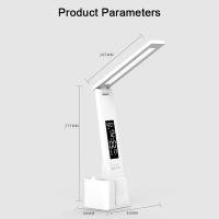 Lámpara De Escritorio Plegable Con Luz De Lectura Y Reloj LED Táctil USB Recargable Para Dormitorios Luz Dimmable Y Conector De Carga - details 4