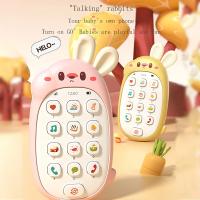 Juguete De Masticar Para Bebé Teléfono Sin Batería No Tóxico Y Sin Olor Multifuncional Con Música Conejo Infantil - details 0
