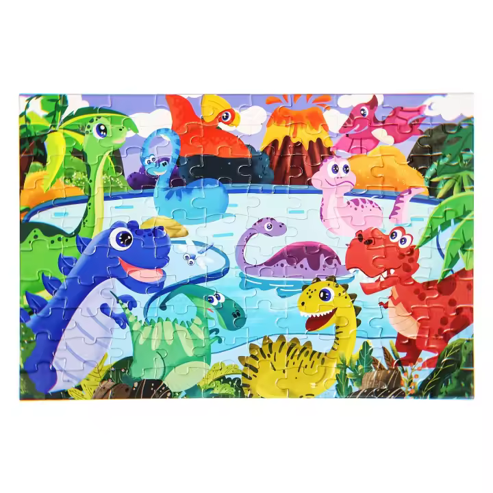 Rompecabezas De Dinosaurio Para Niños Edad 4-8 Años Rompecabezas De Piso Grande De 100 Piezas Juguete Educativo Para Niños - 1