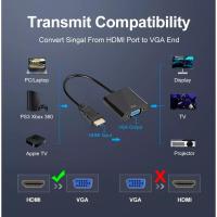cable hdmi a vga adaptador de audio y vídeo adaptador hdmi splitter convertidores de señal HDMI Macho a Salida VGA Hembra 1080p - details 0