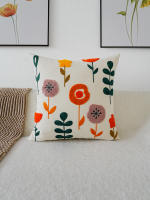 Funda De Cojín Floral Sin Relleno 1pc Diseño Moderno De Flores Para Decoración De Hogar Silla Sofá Cama Material Poliéster 100% - details 3