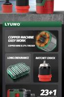 Kit De Destornillador Eléctrico Sin Escobillas LYUWO Con Batería De Carga Rápida Luz LED Y Cuerpo Ergonómico (2-en-1 Taladro/Destornillador) - details 1