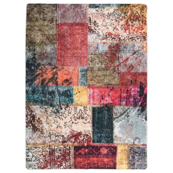 vidaXL Alfombra lavable antideslizante patchwork multicolor 150x230 cm - 1