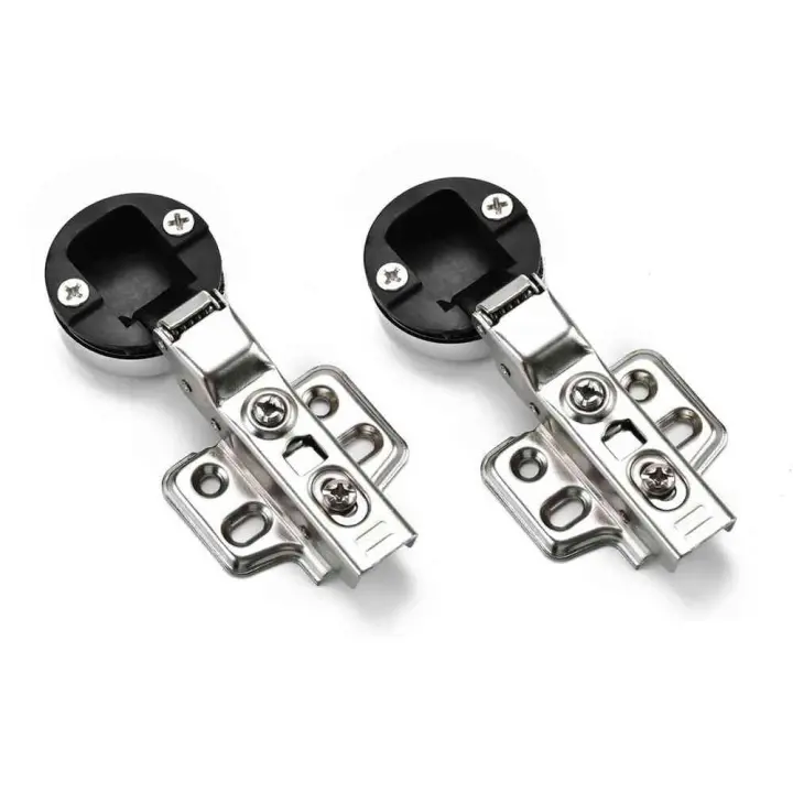 2Pcs Juego De Bisagras Para Puerta De Vidrio 26mm Para Armario De Vino Y Mostrador Bisagra De Amortiguación Y Normal Material De Acero Cold Rolled Tamaño (W * L) 32 * 84mm - 1