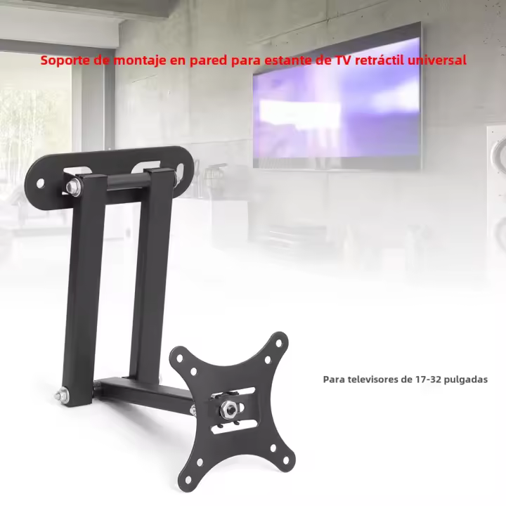 Soporte De Pared Ajustable Para TV De 17 a 32 Pulgadas Soporte De Marco De TV 30kg Montaje Universal Tratamiento De Superficie Negro Electrostático - 1