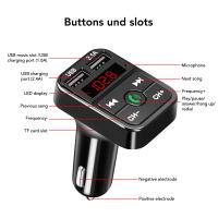 Kit De Teléfono Móvil Para Coche Podofo Bluetooth FM Transmisor Con Pantalla LCD Reproductor MP3 Tarjeta TF Cargador Dual USB 2.1A - details 3
