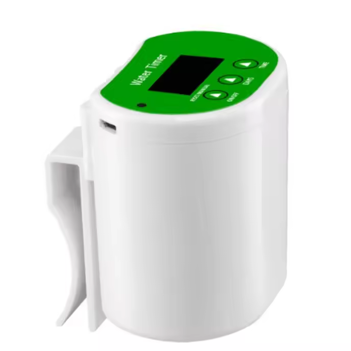 Sistema de Riego Automático, Kit Mejorado de Riego por Goteo para plantas de Interior (12 Unidades), Pantalla LED y DeVico de Riego para makets recargable por USB. - 1