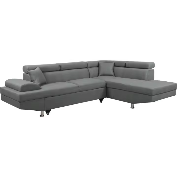 Habitat y Jardin - Sofá esquinero "Sophia luxe" - Gris - Esquina derecha - 1