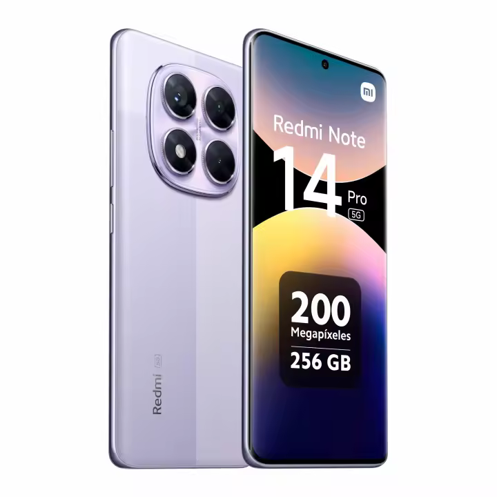 Móvil Xiaomi Redmi Note 14 Pro 5G 12GB + 512GB  Pantalla de 6.67" AMOLED FHD+ 120Hz, MediaTek Dimensity 7300-Ultra, cámara de 200MP, TurboCharge 45W, 5110 mAh, NFC - 1