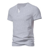 Camiseta De Hombre Verano Henley V-cuello Manga Corta Casual Ajustada Basic Fitness Deportiva Transpirable Top - details 9