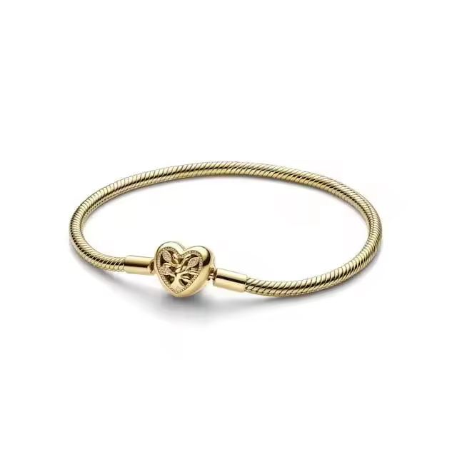 18CM PDORA Moments Cadena de Serpiente con Cierre de Corazón Oro - 1