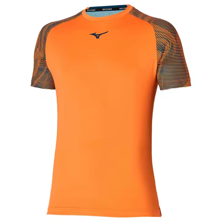 Camiseta de Manga Corta Mizuno Charge Shadow para hombre en color naranja - 1