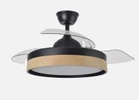 FABRILAMP Ventilador ALTA GAMA DC IGLU 59w 6980lm Negro/haya 3asp.desplegables 32/47x50/107d.3col,remoto,regulable intensidad Temporizador, Memoria . Incluye mando a distancia y dos tijas de 10 y 25 centímetro calidad de confianza - details 2