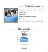 Tazón De Alimentos Para Gatos Y Perros De Acero Inoxidable Creativo Y Encantador Inclinado Para Mascotas Alimentos Y Agua - details 5