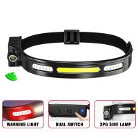 Linterna Frontal LED COB XPE Con Batería Integrada Recargable USB Para Correr Por Noche Y Camping Luz Blanca Roja Alta/Media/Baja Impermeable Negro - details 6