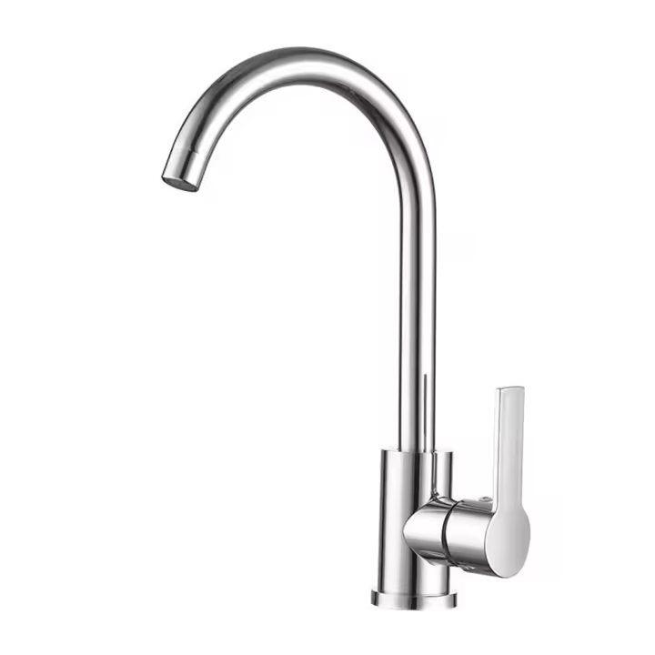 Grifo de Cocina de Acero Inoxidable Contemporáneo Mixturador de Agua Caliente y Fría de Mano Única - 1