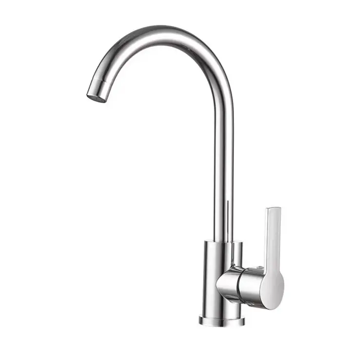 Grifo de Cocina de Acero Inoxidable Contemporáneo Mixturador de Agua Caliente y Fría de Mano Única - 1