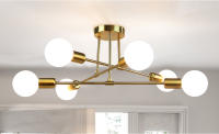 Lámpara De Techo Moderna LED En Negro/Oro Industrial Nordic Minimalista Para Decoración De Hogar Sala De Estar Comedor Instalación Sencilla Sin Dispositivo Inteligente - details 3