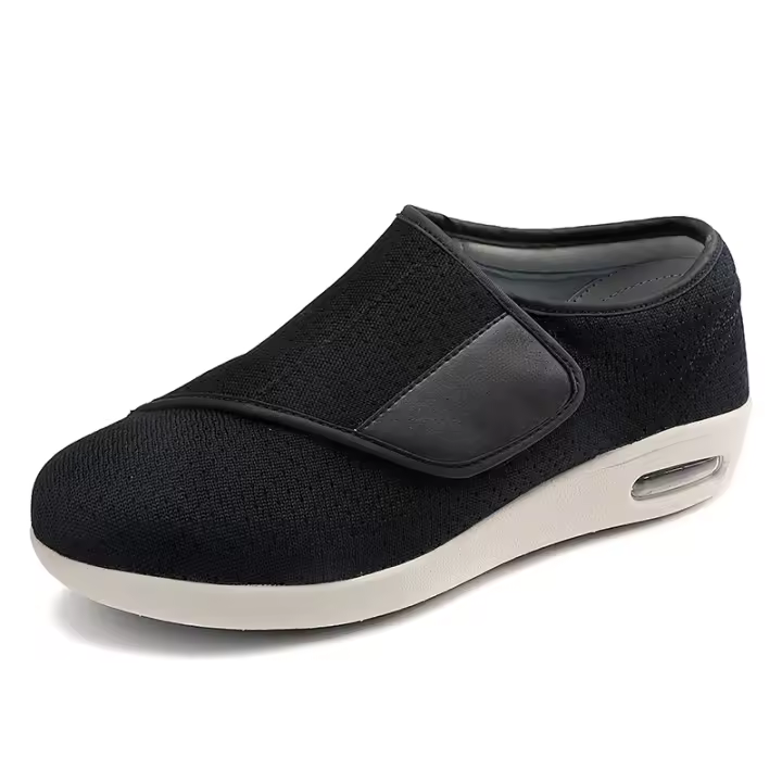 Zapatos Para Caminar Para Hombres Zapatos Diabéticos Casuales De Color Sólido Zapatos Planos Talla Grande Cómodos Y Suaves Para Ancianos - 1