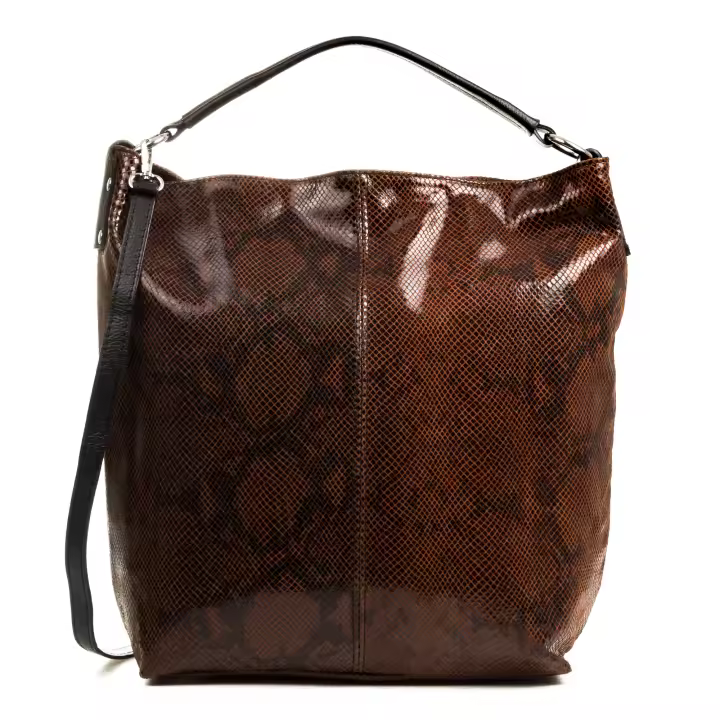 Firenze Artegiani. Alagna Bolso Shopper Mujer.Piel auténtica Gamuza Estampado Serpiente. Made in Italy. Vera Pelle Italiana. - 1