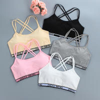 3PCS Deportiva Para Niñas Prenda Interior De Algodón Transpirable Con Tirantes Cruzados Estilo Diario Adecuado Para Entrenamiento Y Fitness - details 4