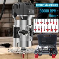 Máquina de recorte eléctrica de 6 velocidades, 800W, 33000rpm, fresado de carpintería, grabado a mano, enrutador de bordes de madera, recortadora, herramientas eléctricas para el hogar, bricolaje - details 0