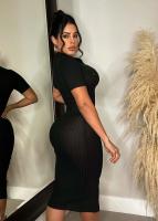 Vestido De Crochet Para Mujer De Corte Bodycon Con Manga Regular Y Cuello En V Vestido Fino Y Ajustado De Pierna Para Calle Moda Hipster - details 11