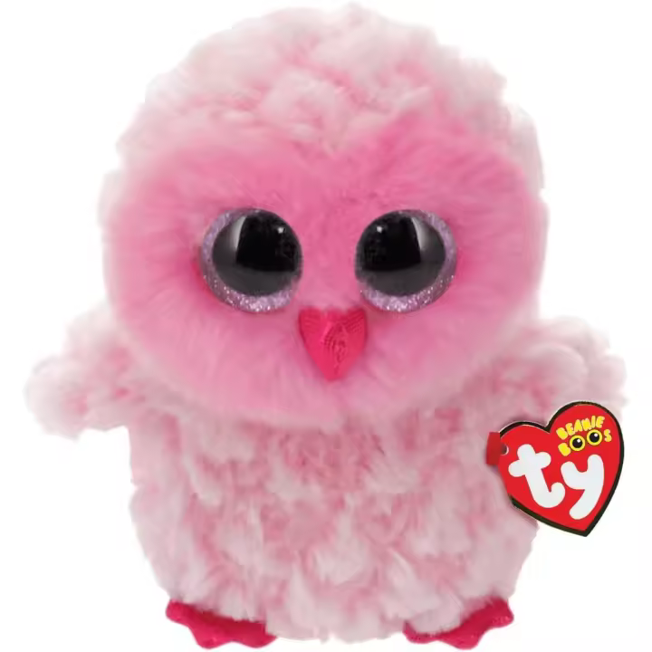 TY - TWIGGY - Peluche BÚHO, 23 cm, Color Rosa, Niños y niñas mayores de 3 años - 1