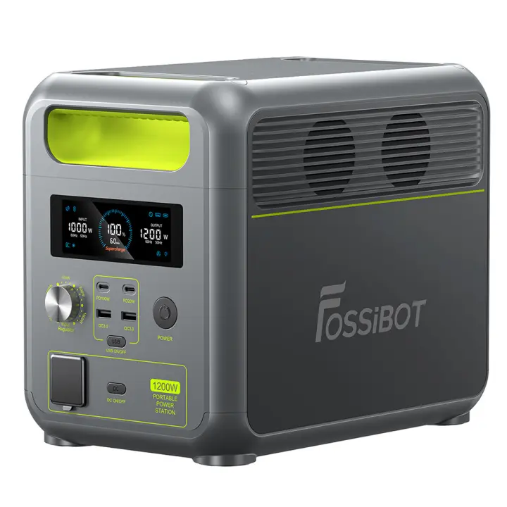 Estación de Energía Portátil FOSSiBOT F800/F1200/F2400, Generador Solar LiFePO4 de 512/1024/2048Wh, Salida AC de 800/1200/2400W, Entrada Solar Máxima de 200W/500W, 8/7/16 Salidas - 1