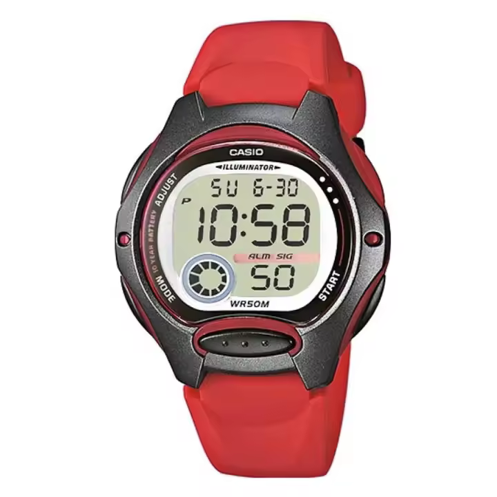 Reloj Casio LW-200-4AVEF Digital Niño Correa Silicona Rojo Sumergible (50m) - 1