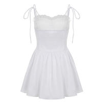 Vestido De Verano Elegante Heyoungirl Con Encaje Y Alzas En Los Hombros Y Aros En Blanco Estilo Princesa A-Line Con Protecciones De Seno Chic Para Vacaciones - details 2