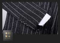 Traje De Tres Piezas Para Hombre Con Rayas Y Cuadros Chaqueta Con Cuello En V Pantalones Elegantes Para Ocasiones Casuales Y De Negocios - details 29