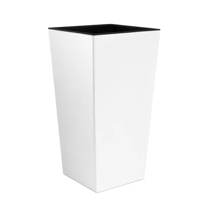 Prosperplast Macetero Zanvic Urbi 26,6 Litros de Plástico Fower Pot con Interior Liner 27 X 27 X 50 Cm Blanco - Ideal para Flores en Interior y Exterior - 1