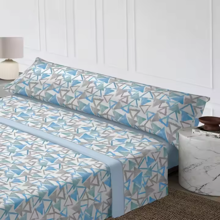 Juego de Cama  para Verano - 3 Piezas Ultra Transpirables (Sábana Ajustable Elástica + Colcha Ligera Antialérgica + Funda de Almohada ) | Diseño Moderno, Fresco y Suave | Tallas 90cm, 105cm , 135cm, 150cm, 180cm - 1