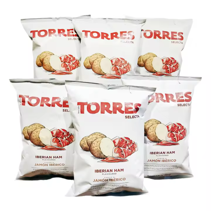 Patatas fritas de Jamón Ibérico TORRES. Pack 6 bolsas 150 gramos - 1