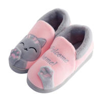 Zapatillas De Invierno Para Mujer Con Dibujos De Gato No Escolapadas Calientes Para El Interior De La Casa Zapatos De Piso - details 7