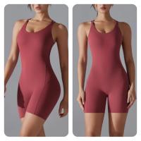 Conjunto de Yoga de una pieza para mujer, mono ajustado deportivo con espalda descubierta, pelele para realzar el trasero, mono corto para gimnasio y Fitness - details 21