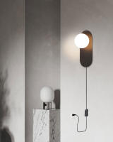 Lámpara De Pared LED De Vidrio Mate Con Interruptor De Enchufe Negro Y Oro G9 Para Pasillo Aisles Luz De Pared Moderna Para Cocina Comedor Dormitorio Foyer Estudio - details 0