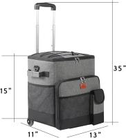 Enfriadores blandos con ruedas - enfriadores portátiles de rollo con aislamiento térmico de ruedas extraíbles, enfriadores de ruedas plegables adecuados para compras, picnic, barbacoa y playa - details 1