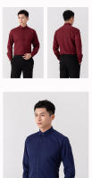 Camisa Negocios Para Hombre Color Sólido Moda Clásica Slim Fit Manga Larga Básica Casual Blanco Negro Azul Rojo Verde Ropa Social - details 13