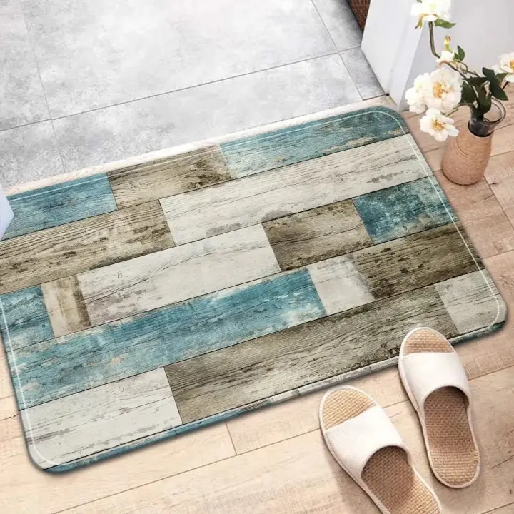 Alfombra De Entrada Vintage De Cristal Absorbente Y Antideslizante Para Cocina Dormitorio Casa Resistente a La Suciedad Alfombra De Piso Interior - 1