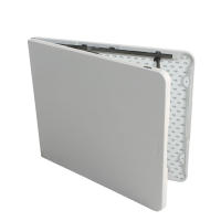 Lifetime - Mesa plegable rectangular, capacidad 4 personas, medidas 185x76x74 cm, máx. carga 213 kg, polietileno, color blanco granito, estructura de acero, resistente al agua, manchas y rayos UV, exterior, eventos, fácil almacenaje - details 1