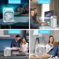 Ventilador USB-C de Mesa con Nebulizador de Agua y Difusor de Aromas, 3 Velocidades, Temporizador, 7 Colores LED, Silencioso y Portátil para Casa, Oficina, Camping y Viajes – Diseño Compacto y Fácil de Usar - details 2