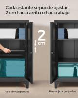 Archivador de Oficina de Acero con Cerradura - Armario Multifuncional de 2 Puertas, Ideal para Oficina y Sala de Estar, Negro - details 4